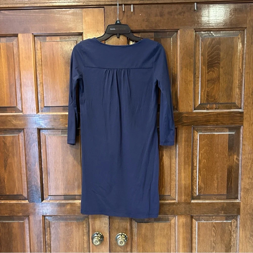 Lilly Pulitzer‎ Blaire V Neck  A Line Cotton Dress True Navy Women’s Size XS
